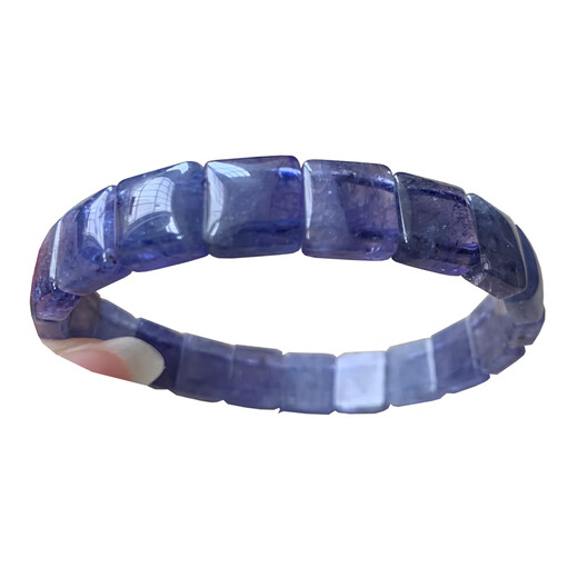 YIBIY Natural Ice Ocean Heart Tanzanite Single Circle Bracelet Tanzania Sapphire Bracelet Jewelry Gift (S33) About 5.4mm