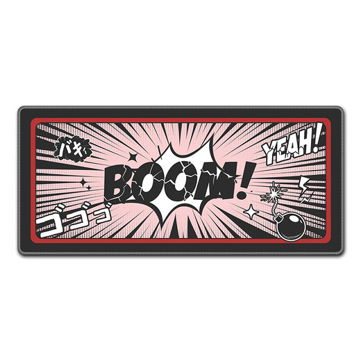 
Ruqinlian cool comics e-sports mouse pads for extra large men's personalized workstation office computer desk pads rubber pads keyboard pads smooth thickened lock edge wrist pads non-slip and wear-resistant 15929 red BOOM length 600mmX width 300mmX thickness 2mm