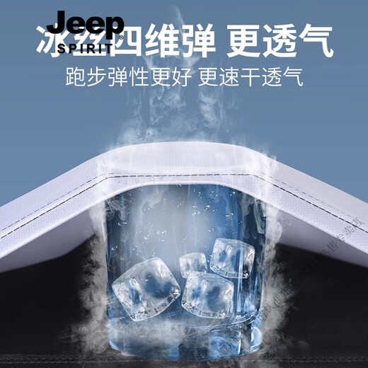 JEEP SPIRIT吉普JEEP运动冰丝T恤男士速干短袖跑步套装夏季球衣篮球羽毛球服 jp-9901黑灰套装 M