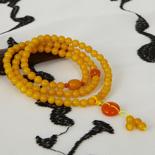 Famous family beeswax bracelet female chicken oil yellow multi-circle bracelet old beeswax amber bracelet jewelry accessories birthday gift for girlfriend