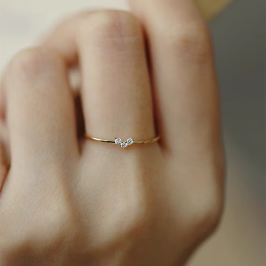 Junpo heart-shaped 4.5-cent real gold and real diamond 18K gold diamond ring as a gift for commuting love song AU750 flash sale No. 10