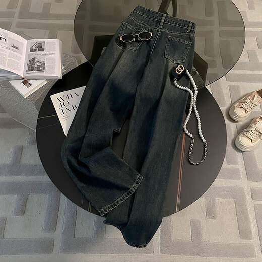 Schmale Version von Zementgrau-Jeans mit breitem Bein für Frauen im Frühjahr und Sommer-Design mit gebaspher herabfutigem Slimminghosen #9901 Zementgrau regulär 25 (Empfohlen 70-80 Jin [Jin entspricht 0,5 kg]))