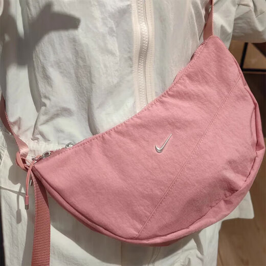 Nike (Nike) sac pour hommes sac féminin d'été Nouveau logo nylon noir gris high street des pass de pas rétro rétro crossbody bag hq4370-699 rose 31 * 17 * 9cm, sous réserve du comptoir réel