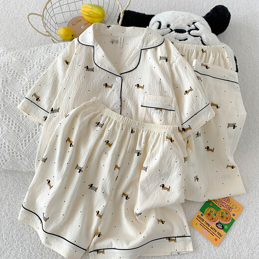 S.Sofea yunduo Cotton Sweet mignon pyjamas Set Les vêtements de maison à manches courtes peuvent être usés en plein air guangzhou treize lignes nyx-9902 # xingxing kt cat 185 xxl