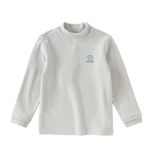 
David BELLA (DAVE/BELLA) children's long-sleeved T-shirt in winter new style medium-large children's semi-turtleneck top antibacterial boy base shirt little boy clothes gray [spot] 110 cm (recommended height 100-110 cm)