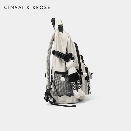 Cinvaikrose offizieller Campus -Rucksack für Frauen 2025 Neue Kapazität Multi -Layer Junior High School Schüler Rucksack Schulbag Geburtstagsgeschenk Beige - CK Schoolbag Geschenk für Mädchen Freundin