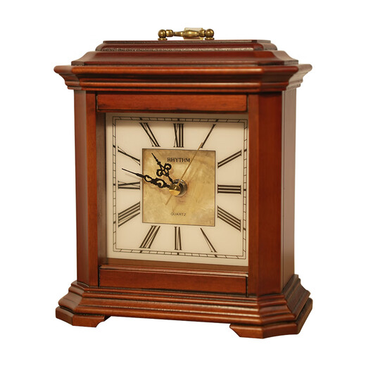 Lisheng natural mother-of-pearl dial hand-carved solid wood clock silent large clock 2025 new retro art living room