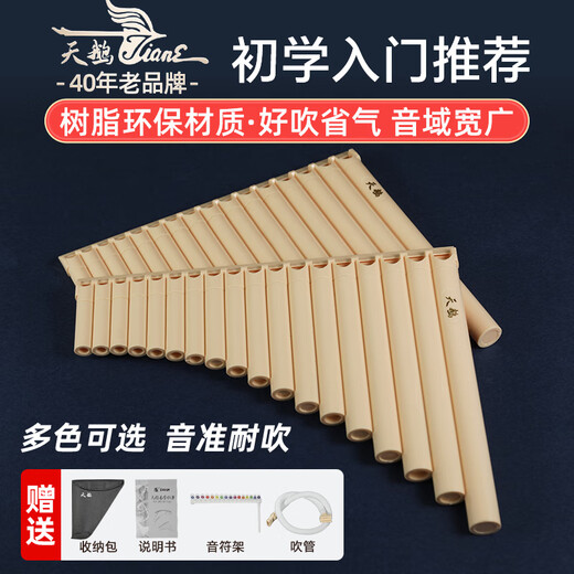 天鹅排箫18管16管中小学生c调18音专业演奏级排笛易学乐器初学者 18管象牙白标配+吹管