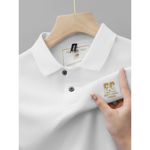 HLA Summer NOUVEAU COTTON MEN'S CORD POLO POLO T-SHIRT BRROIDE BROIDE