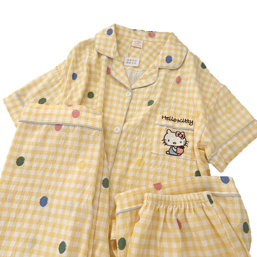 S.SOFEA日系可爱睡衣女夏款云朵棉三件套装可外穿家居服 J844# 180 XL
