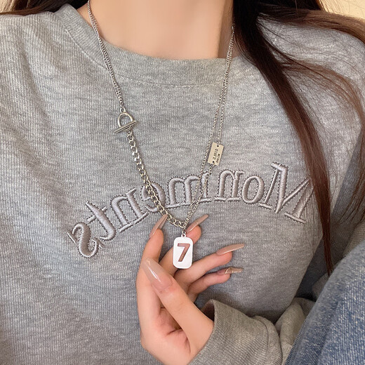 甜酷辣妹风ins潮毛衣链小众百搭秋冬款卫衣链拼接爱心项链女颈链 X1048黑