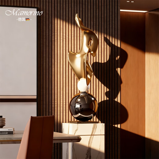 Mamorino German high-end electroplating art large-scale ornaments living room hotel club lobby floor opening moving gift sculpture art gold style (without base)