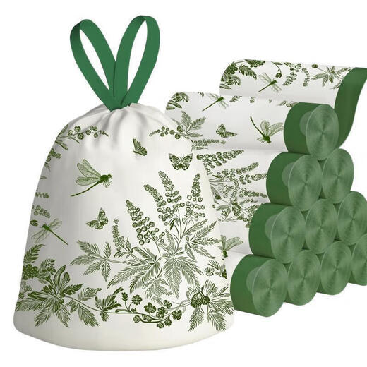 Limited time sale, kitchen cabinet door tear-free garbage bags, thickened portable extra thick special tear-free camellia garbage bags, 30 pieces, 3 rolls 45*45cm