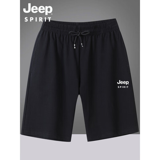 Jeep (Jeep) American Authentic Summer Cotton Shorts für Männer dünne Sporthöfe Lose großer lässiges Fünf-Punkte-Medium-Hosen offizielles Flaggschiff 6167 Black Tie-Mund Cropped Hosen M empfohlen 90-115 Jin [Jin gleich 0,5 kg]