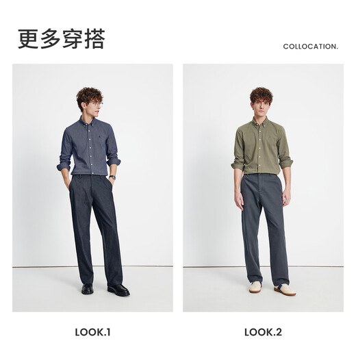 Navigare Italian small sailing ship men's 25 autumn new cotton long-sleeved shirt yarn-dyed striped shirt 1333045503 blue XL