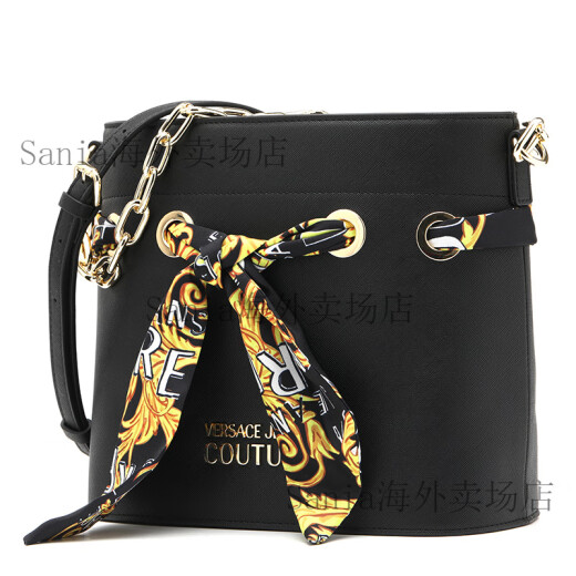 Versace (Versace) Bufanda de seda Correa decorativa Correa de hombro Bolete Bolso de hombro Bolsa de hombro Negro Negro Básico (bolsa + bolsa de polvo)