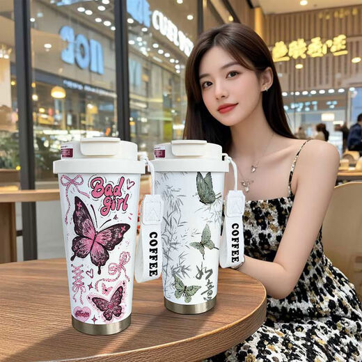 
RSRDDY Creative Butterfly Peripheral Thermometer Personalized Students' School Large Capacity Children 316 Stainless Steel KFB13881