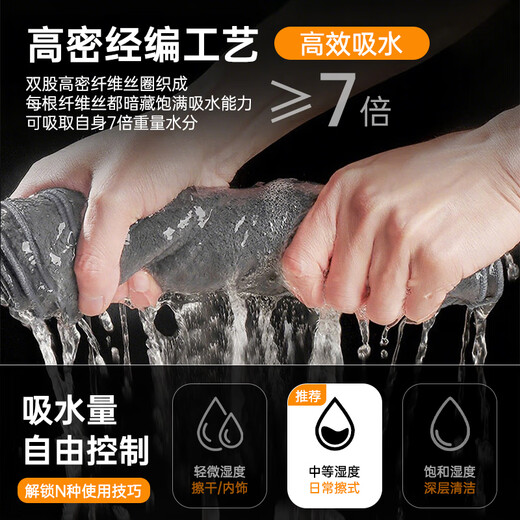 J.Sir car wiping, traceless special towel, car washing, lint-free, water-absorbent, trace-free, watermark-free rag, water-absorbent suede, glass wiping