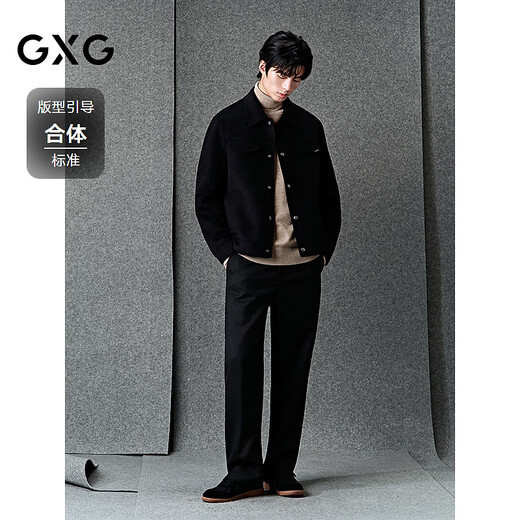 GXG Men's Black Wool Commuting Short Coat Winter New Product GX06402 Black L