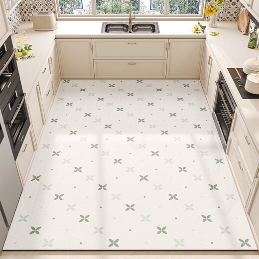 SHANYE COCINA PISO MATS PVC PVC APRESIONAL Y ACEITE La cocina de piso lavable lavable a prueba de aceite, llena de alfombra antideslizante, se puede cortar la alfombra y la alfombra sucia 15917-Qing Yuan Dai 100cm*140cm impermeable y a prueba de aceite tan pronto como limpie