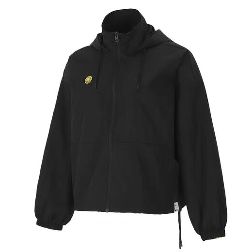 阿迪达斯 （adidas）女款休闲运动夹克宽松梭织F风连帽外套HE7953官方旗舰正品 HE7953黑黄笑脸 M