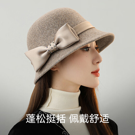 Shanghai Story 2025 New Hat Wool Warm Fisherman Hat Ear Protection Thickened Women's Retro Gift Box Yanyu Jasmine-Camel Adjustable (53-57cm)