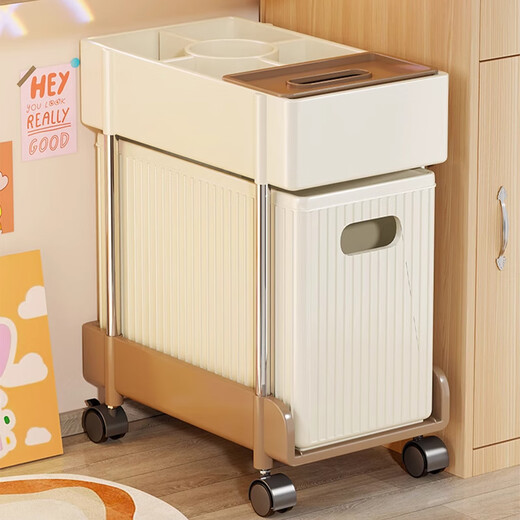 Under-the-desk storage rack, office work station bag storage artifact, removable floor-standing bookshelf, drawer-type trolley storage rack, two-layer compartment, wheeled version