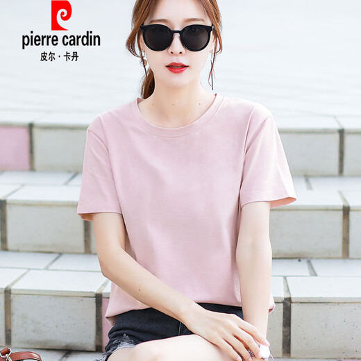 Pierre Cardin Cotton T-shirt pour femmes T-shirt à manches à manches courtes à manches courtes et à manches vertes à manches vertes à manches vertes à manche à manches d'été 6172 Purple clair à manches courtes M (recommandée 80-105 Jin [Jin équivaut à 0,5 kg]))