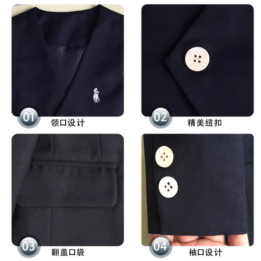 GOKU儿童礼服男童西装套装帅气英伦风男宝周岁生日宴会西服花童演出服 马甲+裤子+衬衫+领结 150 （建议体重58-67斤）