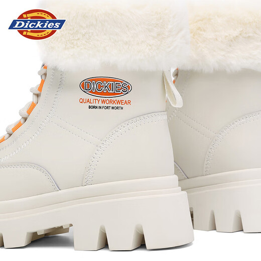 Dickies women's snow boots women's boots plus velvet Martin boots thickened warm cotton boots high top casual boots Beige 39