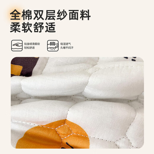Double-layer gauze mattress baby small mattress pure cotton spliced bed soft cushion children kindergarten sleeping mat baby mattress Dinosaur Castle single mattress 60*120cm kindergarten small bed recommended size