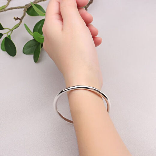 Genuine platinum pt950 smooth plain ring bracelet for women platinum heritage bracelet jewelry birthday gift for girlfriend 4.47g platinum heritage bracelet 54cm
