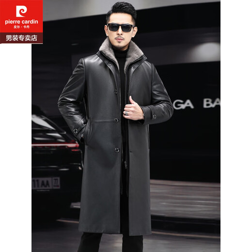 Pierre Cardin (Pierre Cardin) Top Layer Cowhide Cuir en cuir entier Fourrure de vison Parka intégrée Mid-Longueur Windbreaker Men's Fur Mink Fur Inner Fur Coat noir 2xl Taille / 180 MODÈLE 150-170JIN [Jin est égal à 0,5 kg]