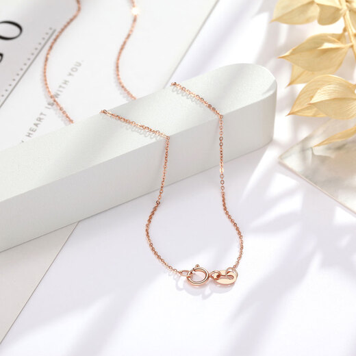 Trendy Acer 18K gold necklace for women, colored gold plain chain, O-shaped chain, clavicle chain, versatile chain, birthday gift for girlfriend, F yellow 18K - chain about 45cm