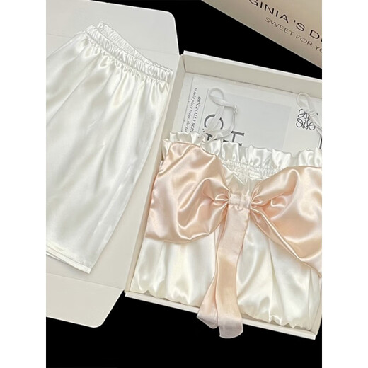 KIDS Red Bean Sweet Sling Ice Silk Pajamas Women's 2025 Summer Korean Style Internet Celebrity Style Sexy Pure Desire Set Home Clothing #yx-9214 L (99-115)Jin[Jin equals 0.5 kg]