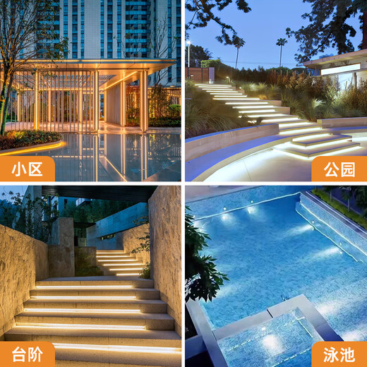 Deyan Super Bright 220V High Voltage COB Silicone Waterproof Light Strip with Adhesive Self-adhesive Indoor and Outdoor Lighting Engineering LED Linear Light Strip 10 Meters-White Light