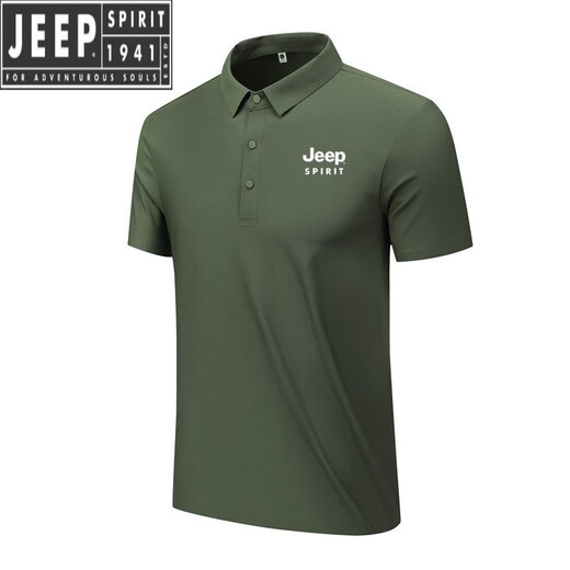 Jeep Spirit Большой размер мужской половой футболки для летней футболки летняя девчонка. Случайный случайный и дышащий лацкатный верхний перламуд.