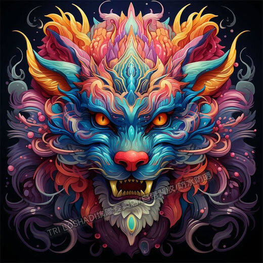 Litian domineering colorful faucet stickers electric vehicles motorcycle scratches decoration stickers living room entrance domineering zodiac dragon SS6627 without background Long side 15cm is a little larger than mobile phone