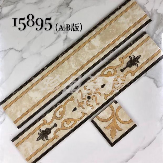
Yonghuan gold-plated 800x150 ceramic tile floor tiles waveguide wire, living room, dining room, kitchen microcrystal stone waistline, ceramic tile 15869 single piece price