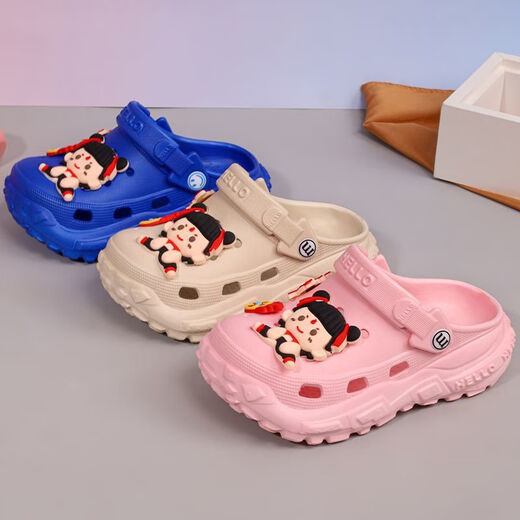 Ye Yu 2025 NUEVA EVA NEZHA Slippers para niños de 3 a 6 años zapatos de agujero de playa de 3-6 años Summer Suminio suave sin deslizamiento Modelo de imagen principal 32 -33