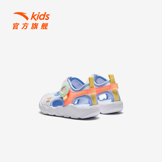 ANTA Children's Sandals 2025 Summer New Men's and Women's Baby Shoes Baby Breathable Toe Sandals Octopus Beach Shoes Women's Anta White/Fluorescent Orange Red-5 20/12cm