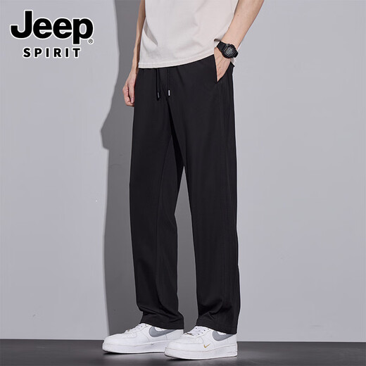Jeep (Jeep) Ice Seide Cool Casual Hosen für Jungen Sommer dünne, schnell trocknende Sporthosen für Männer 2025 neue drapierte Hose mit gerader Bein 6628 Hellgrau [Empfohlen 90-110jin [Jin gleich 0,5 kg]]]