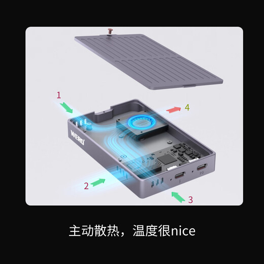 WERO Thunderbolt hard drive enclosure magnetic version NVMe M.2 hard drive enclosure 40Gbps compatible with USB4/USB3 with PD auxiliary power supply suitable for Apple iPhone external recording