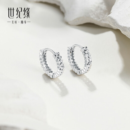 Century Yuan Platinum Earrings for Women Sparkling PT950 Fashion Earrings Gorgeous Birthday Gift for Girlfriend and Wife 2.72g