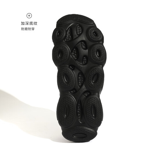 
Anshangfen sandals men's summer wear 2025 new non-slip anti-odor driving dual-purpose sports and casual beach slippers for men black [EVA thickened soft sole] 42-43 Suitable for 41-42 [inner length 260mm]