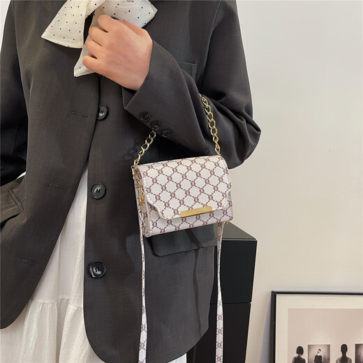 Bags for women 2025 new commuter crossbody bag women's bag high-end texture versatile shoulder bag plaid fashion women's bag white