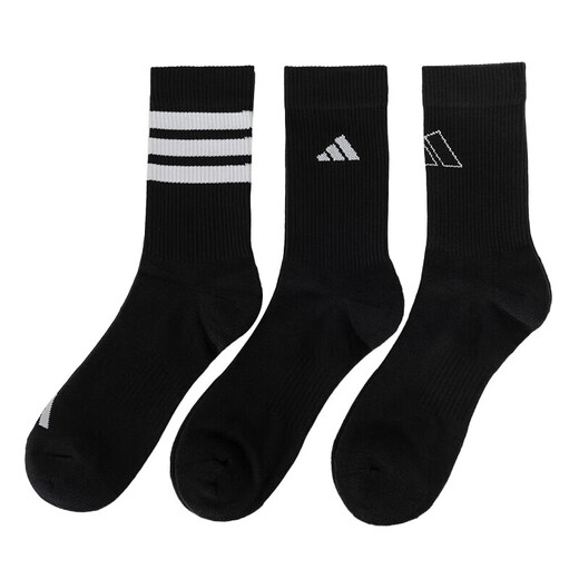 Adidas high socks men's socks women's socks sports fitness training basketball socks sweat-absorbent and breathable casual high-top socks JC9272 S[35-38 sizes]