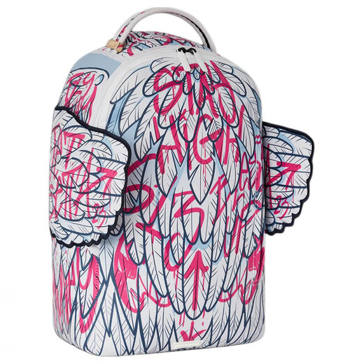 SPRAYGROUND graffiti versatile fashion zipper opening and closing artificial leather backpack couple style white red white red