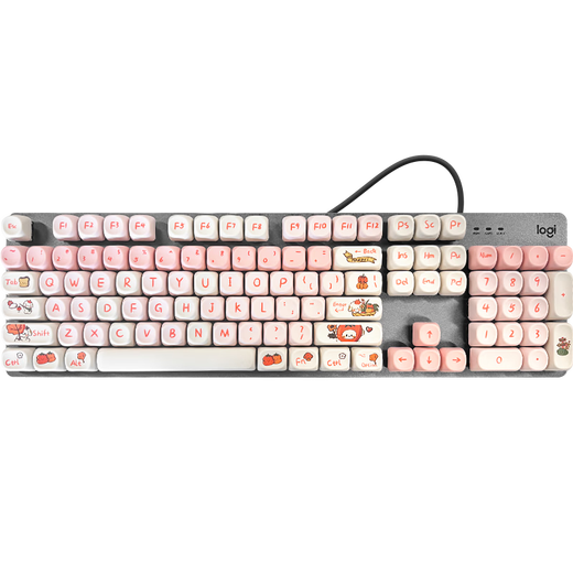 Logitech K845 teclado mecánico Juego de teclado con cableado con cableado Eje de té verde Eje verde y rojo teclado Diy Teclado de juego Office Keyboard y Mouse Set de tamaño completo 104 Teclado K845-Eutumn Gasco de reparación de perros Té de té Huso de té de té de té