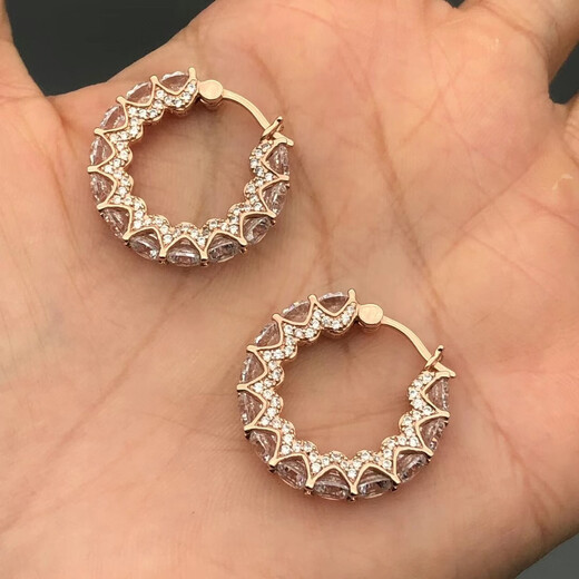 Yadige Heavy Industry Antique Design All-over Sterling Silver 925 Earrings Tanzanite Earrings Silver Earrings French Baby's Breath Pre-Order 3 Days Silver Earrings --- Rose Gold